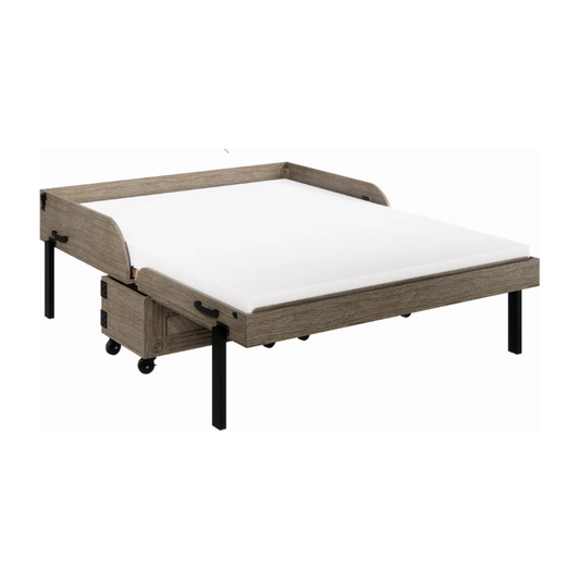 Solid Wood Rolling Cabinet Bed with Mattress