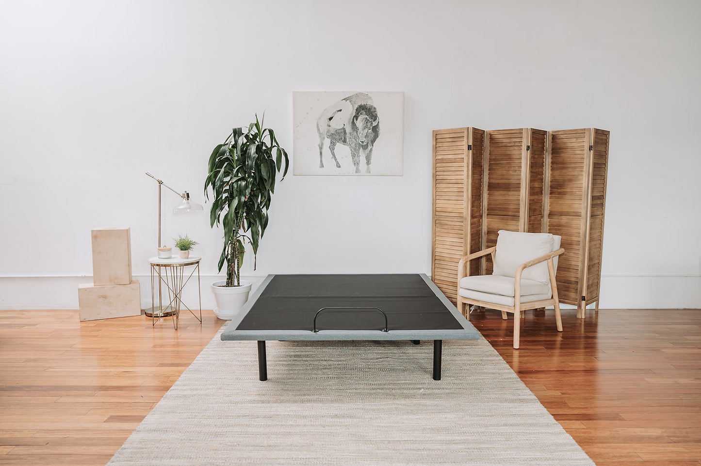 Black and Grey Adjustable Bed Base With Head and Foot Position Adjustments