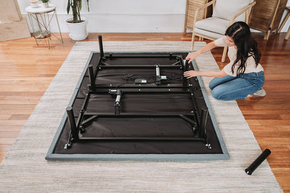 Black and Grey Adjustable Bed Base With Head and Foot Position Adjustments