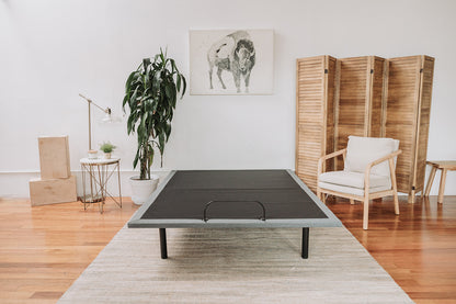 Black and Grey Adjustable Bed Base With Head and Foot Position Adjustments