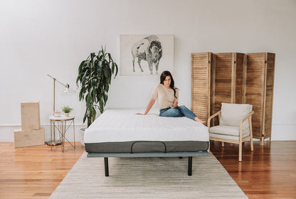 Black and Grey Adjustable Bed Base With Head and Foot Position Adjustments