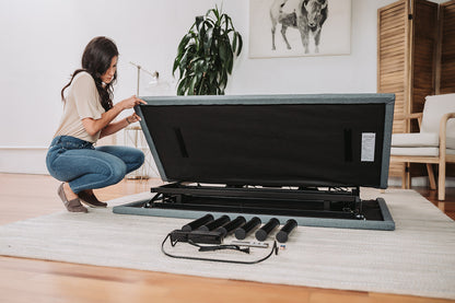 Black and Grey Adjustable Bed Base With Head and Foot Position Adjustments