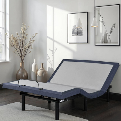 Adjustable Bed Base with Three Vibration Modes and Head and Foot Position Adjustments