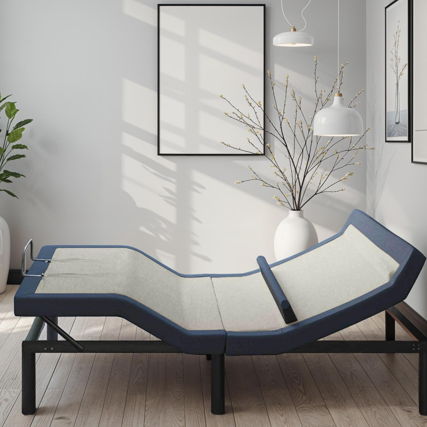 Adjustable Bed Base with Head/Foot Tilt and Lumbar Position Adjustment