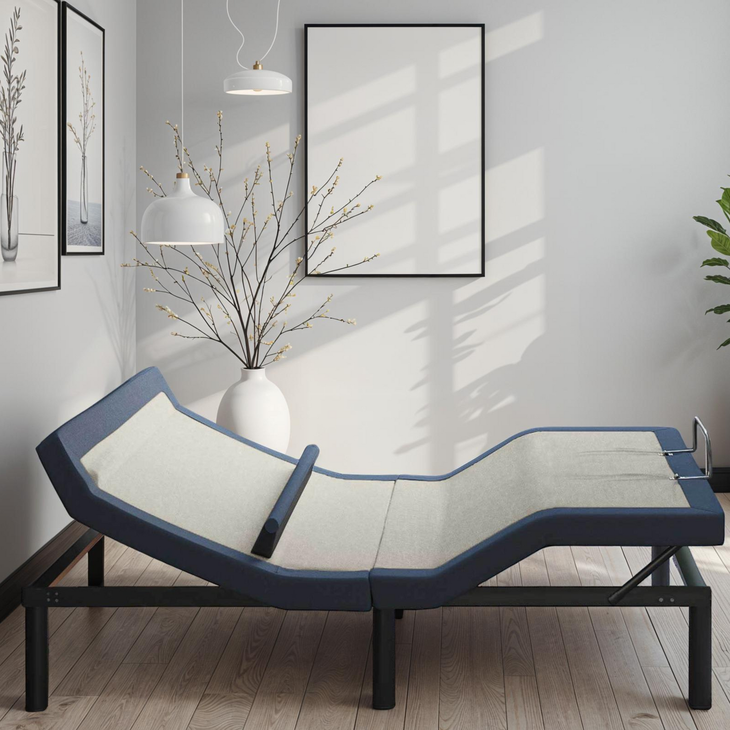 Adjustable Bed Base with Head/Foot Tilt and Lumbar Position Adjustment