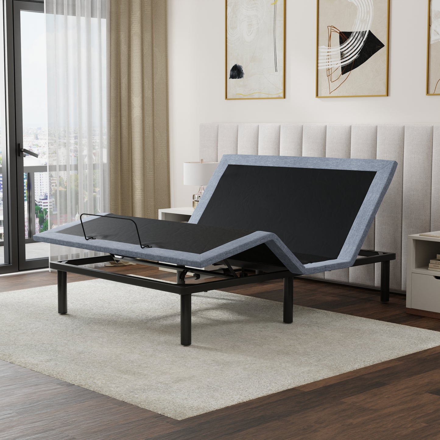 Adjustable Bed Base with Dual 3-Level Massage